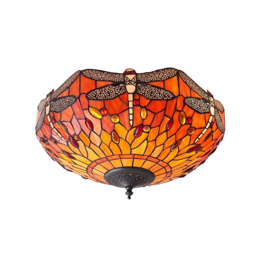 Endon 70721 - Loftlampe Tiffany DRAGONFLY 2xE27/60W/230V Ø 41 cm