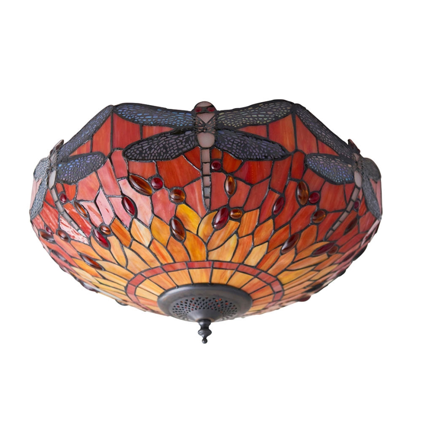 Endon 70721 - Loftlampe Tiffany DRAGONFLY 2xE27/60W/230V Ø 41 cm