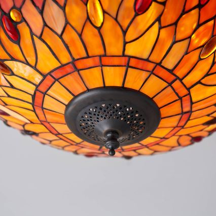 Endon 70721 - Loftlampe Tiffany DRAGONFLY 2xE27/60W/230V Ø 41 cm