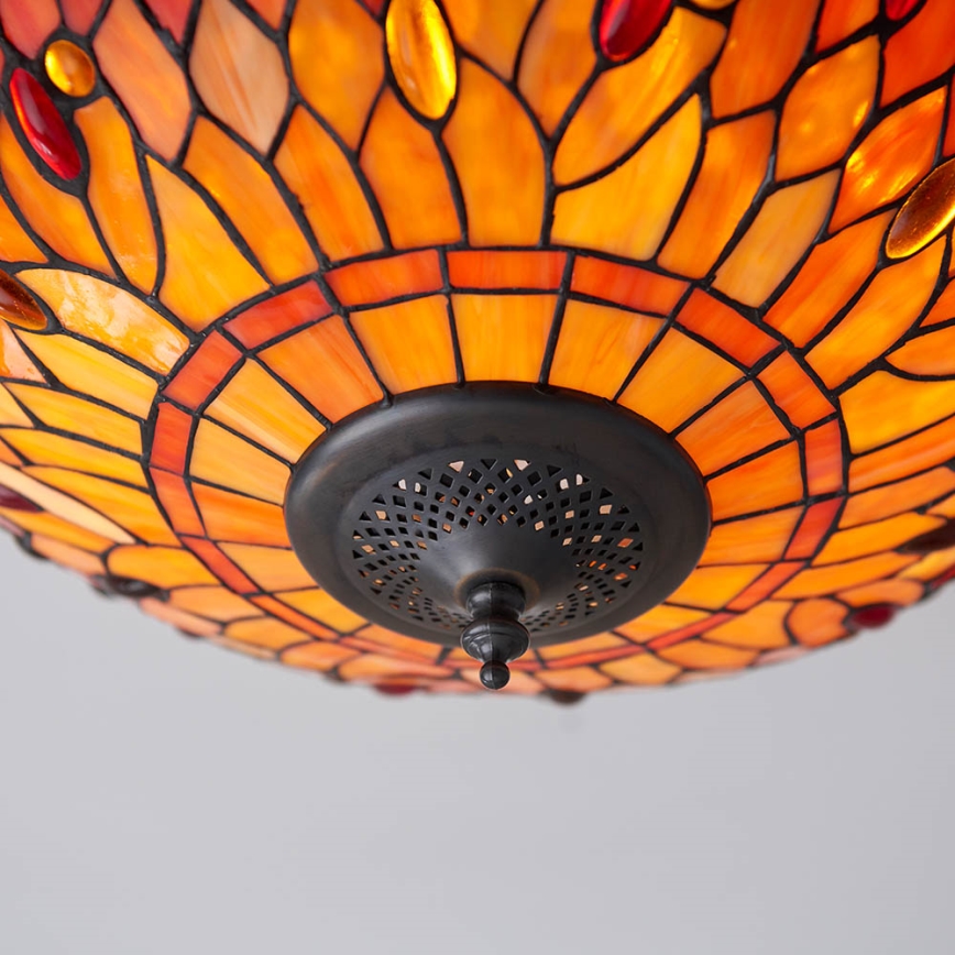 Endon 70721 - Loftlampe Tiffany DRAGONFLY 2xE27/60W/230V Ø 41 cm