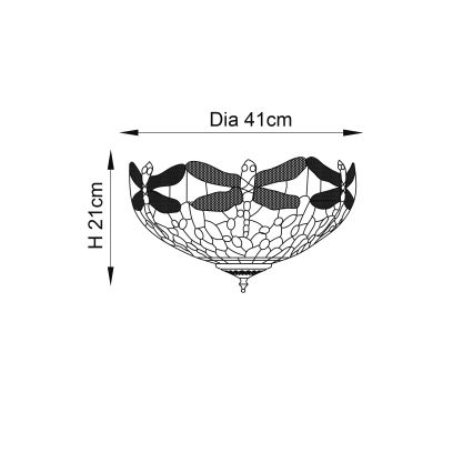 Endon 70722 - Loftlampe GULDSMED 2xE27/60W/230V diameter 41 cm