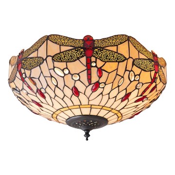 Endon 70723 - Loftlampe Tiffany DRAGONFLY 2xE27/60W/230V Ø 41 cm