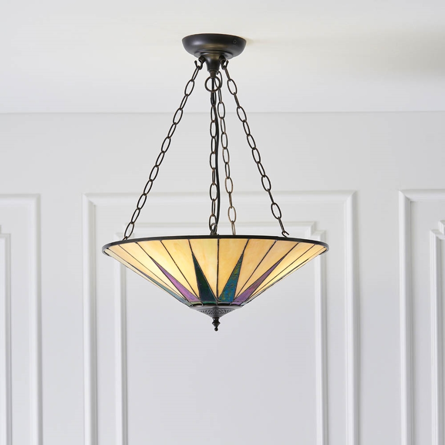 Endon 70754 - Pendel med kædeophæng DARK STAR 3xE27/60W/230V diameter 49 cm