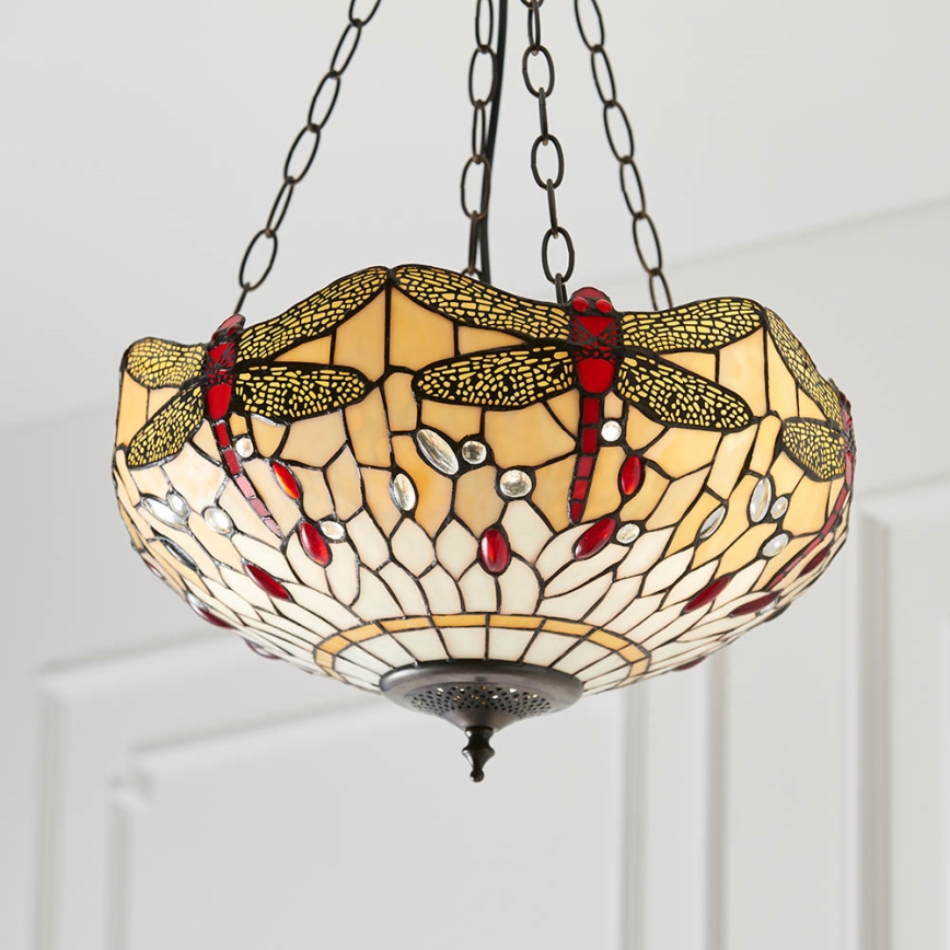 Endon 70759 - Kædeophængt lysekrone DRAGONFLY 3xE27/60W/230V Ø 41 cm