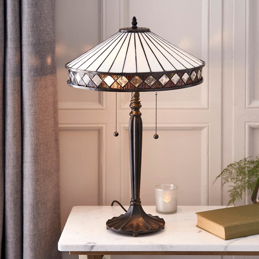 Endon 70935 - Bordlampe FARGO 2xE27/60W/230V diameter 41,5 cm