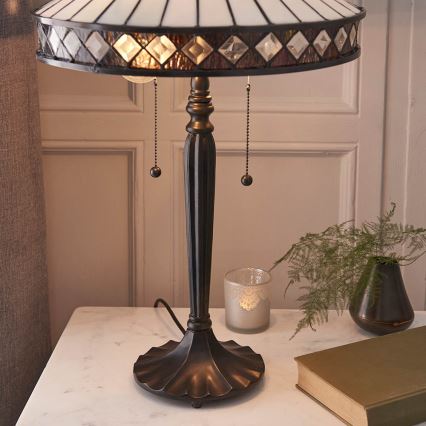 Endon 70935 - Bordlampe FARGO 2xE27/60W/230V diameter 41,5 cm