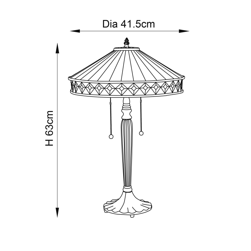 Endon 70935 - Bordlampe FARGO 2xE27/60W/230V diameter 41,5 cm
