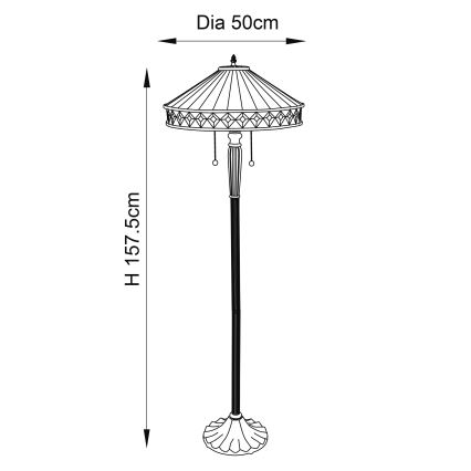 Endon 70936 - Gulvlampe FARGO 2xE27/60W/230V Ø 50 cm