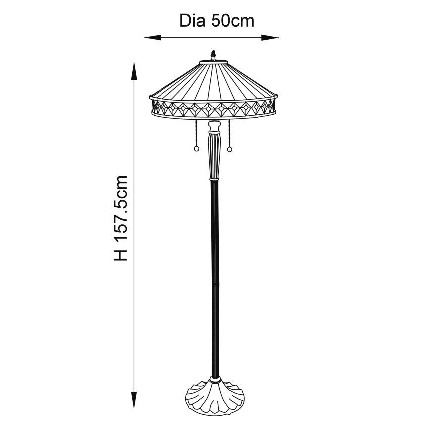 Endon 70936 - Gulvlampe FARGO 2xE27/60W/230V Ø 50 cm