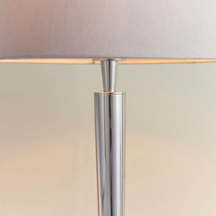 Endon 72175 - Bordlampe med USB-port SYON 1xE14/40W/230V blank krom/beige
