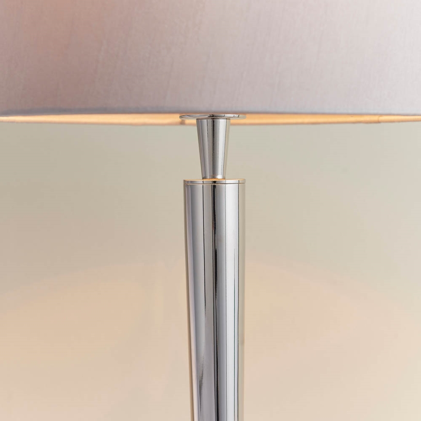 Endon 72175 - Bordlampe med USB-port SYON 1xE14/40W/230V blank krom/beige