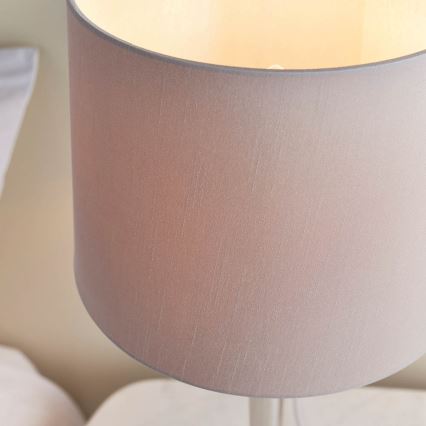 Endon 72175 - Bordlampe med USB-port SYON 1xE14/40W/230V blank krom/beige