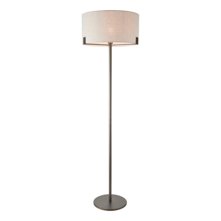 Endon 72634 - Gulvlampe HAYFIELD 1xE27/40W/230V brun/grå