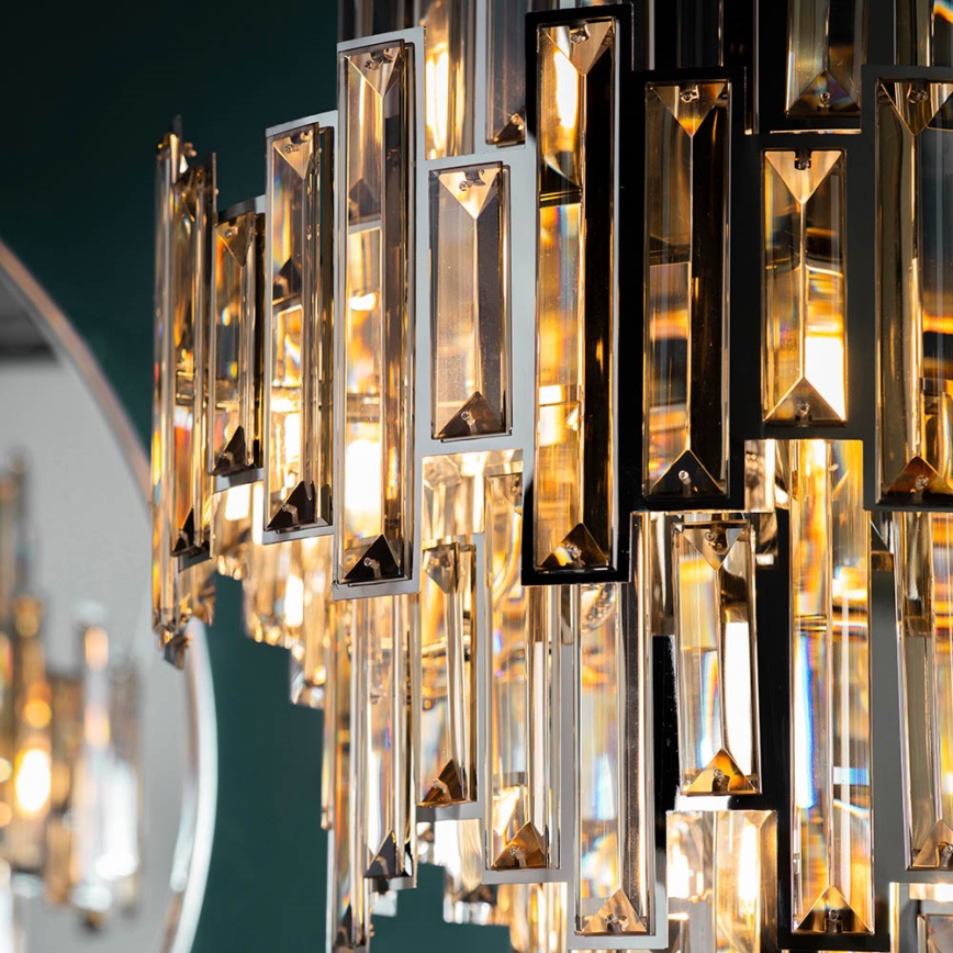 Endon 72744 - Krystallysekrone på kæde VIVIANA 12xE14/40W/230V blank krom/røgfarvet