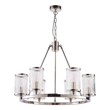 Endon 74128 - Pendel med kædeophæng EASTON 6xE14/6W/230V skinnende krom