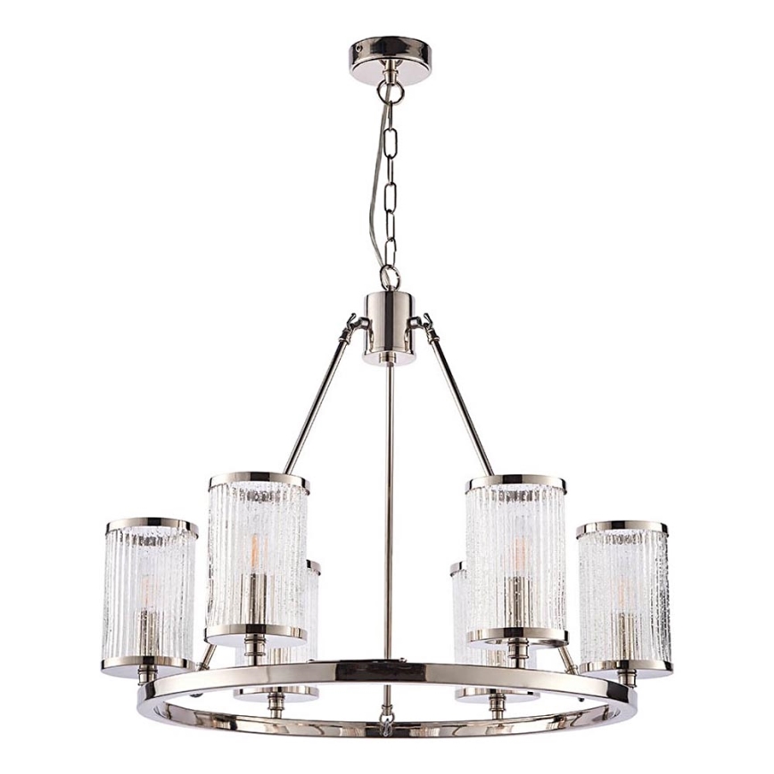 Endon 74128 - Pendel med kædeophæng EASTON 6xE14/6W/230V skinnende krom