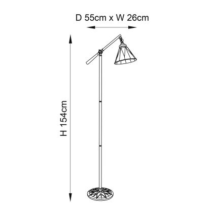 Endon 74355 - Gulvlampe DARK STAR 1xE14/40W/230V