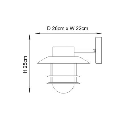 Endon 74703 - Udendørs væglampe JENSON 1xE27/40W/230V IP44 blank krom