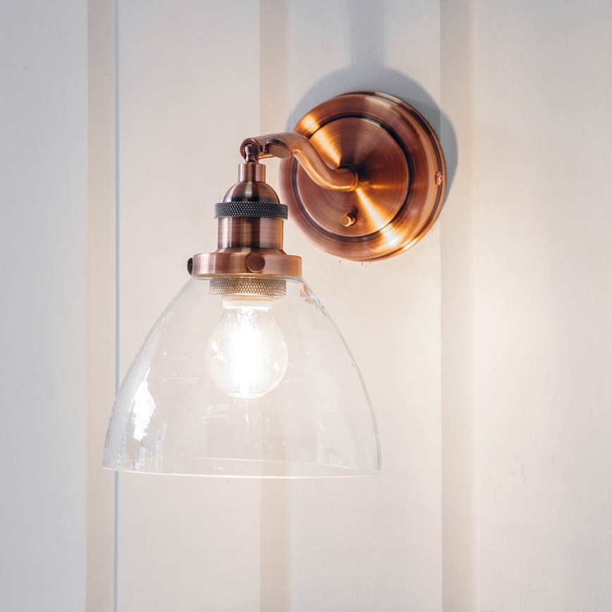 Endon 76334 - Væghængt spotlampe HANSEN 1xE14/40W/230V, kobber