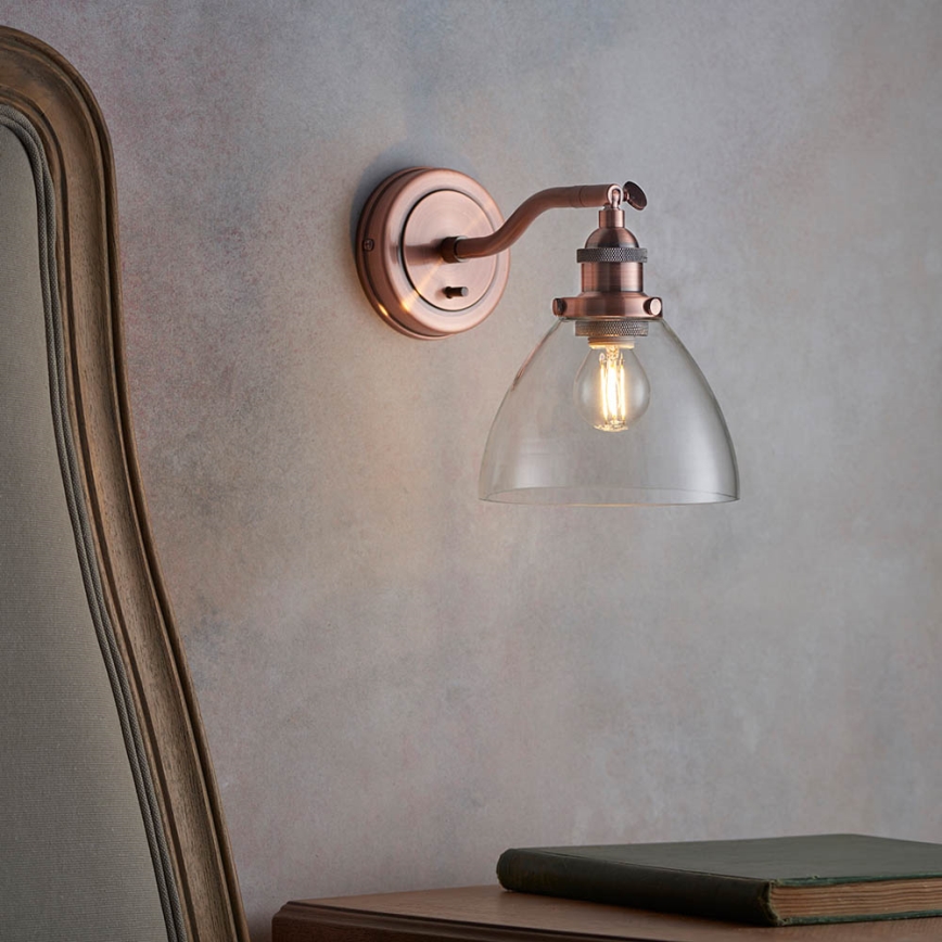 Endon 76334 - Væghængt spotlampe HANSEN 1xE14/40W/230V, kobber
