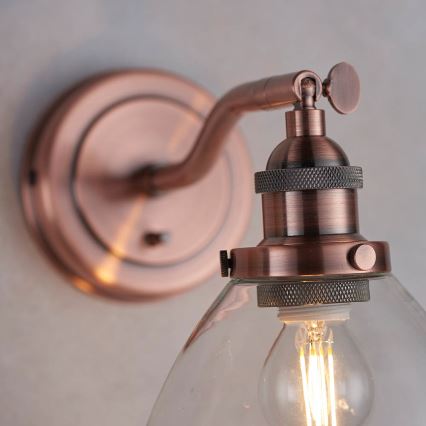 Endon 76334 - Væghængt spotlampe HANSEN 1xE14/40W/230V, kobber
