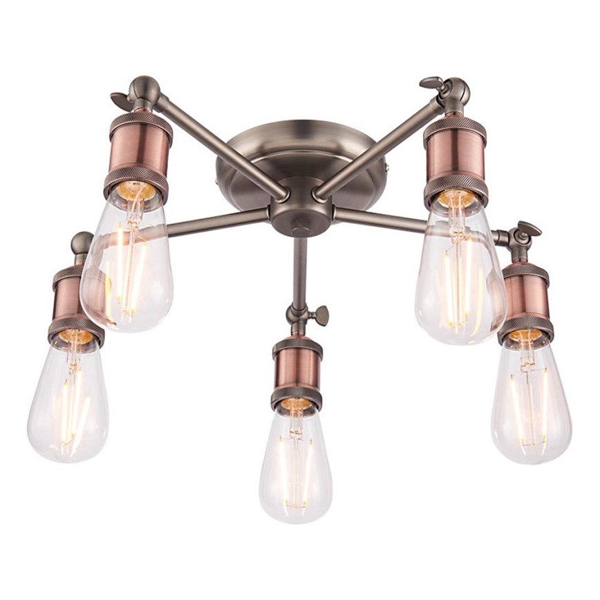 Endon 76336 - Spotlampe HAL 5xE27/10W/230V bronze/kobber