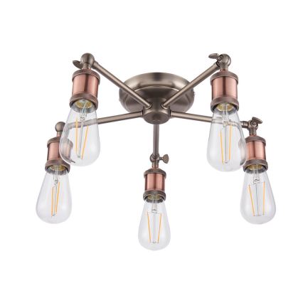 Endon 76336 - Spotlampe HAL 5xE27/10W/230V bronze/kobber