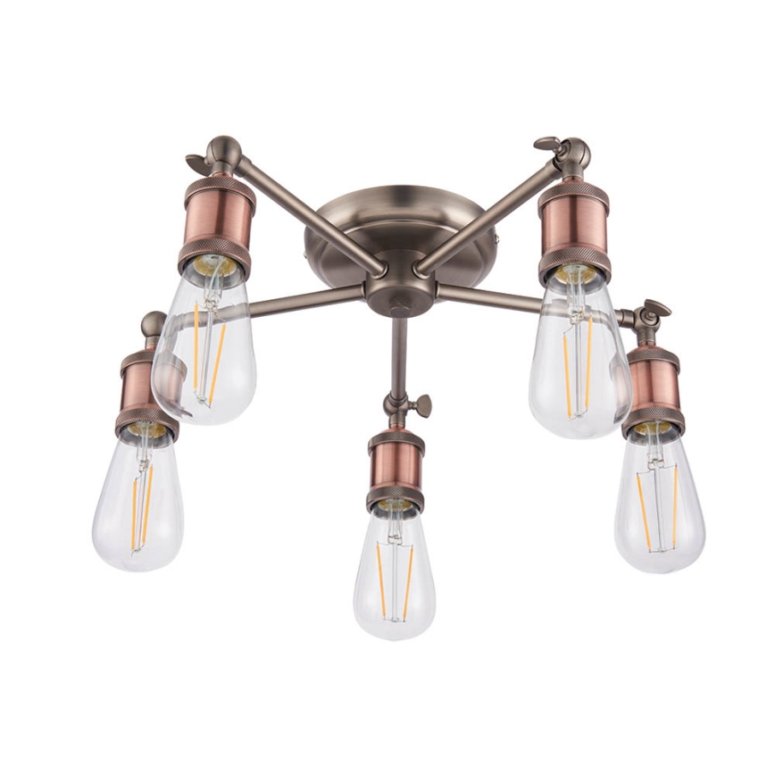 Endon 76336 - Spotlampe HAL 5xE27/10W/230V bronze/kobber