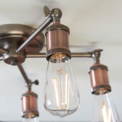 Endon 76336 - Spotlampe HAL 5xE27/10W/230V bronze/kobber