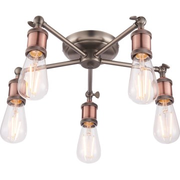 Endon 76336 - Spotlampe HAL 5xE27/10W/230V bronze/kobber/transparent