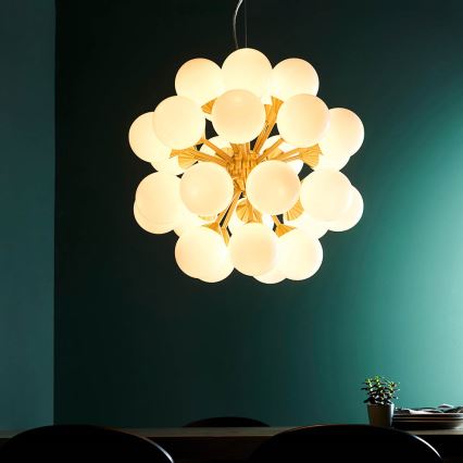 Endon 76499 - Pendel med ledning OSCAR 28xG9/18W/230V guld