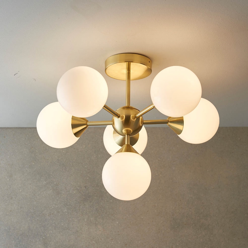 Endon 76501 - OSCAR pendel på stang 6xG9/5W/230V, guld