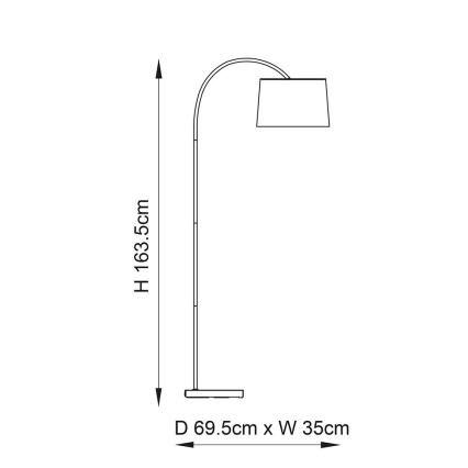 Endon 78163 - Gulvlampe CARLSON 1xE27/60W/230V grå/sort