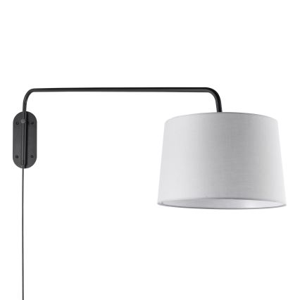 Endon 79380 - Væglampe CARLSON 1xE27/40W/230V grå/sort