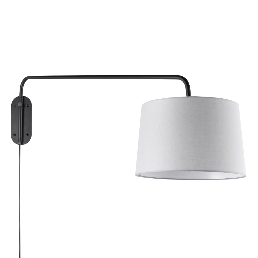 Endon 79380 - Væglampe CARLSON 1xE27/40W/230V grå/sort