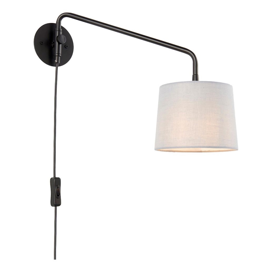 Endon 79500 - Væglampe CARLSON 1x E14/40W/230V grå/sort