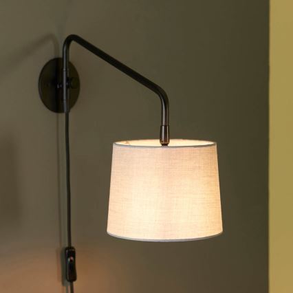 Endon 79500 - Væglampe CARLSON 1x E14/40W/230V grå/sort