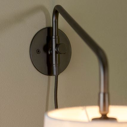 Endon 79500 - Væglampe CARLSON 1x E14/40W/230V grå/sort