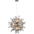 Endon 81583 - Pendel på kabel JOULES 9xE14/7W/230V blank krom/røget glas