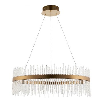 Endon 81908 - LED pendel dæmpbar ADRIEL LED/58W/230V 3000K diameter 70 cm guldfarvet/transparent
