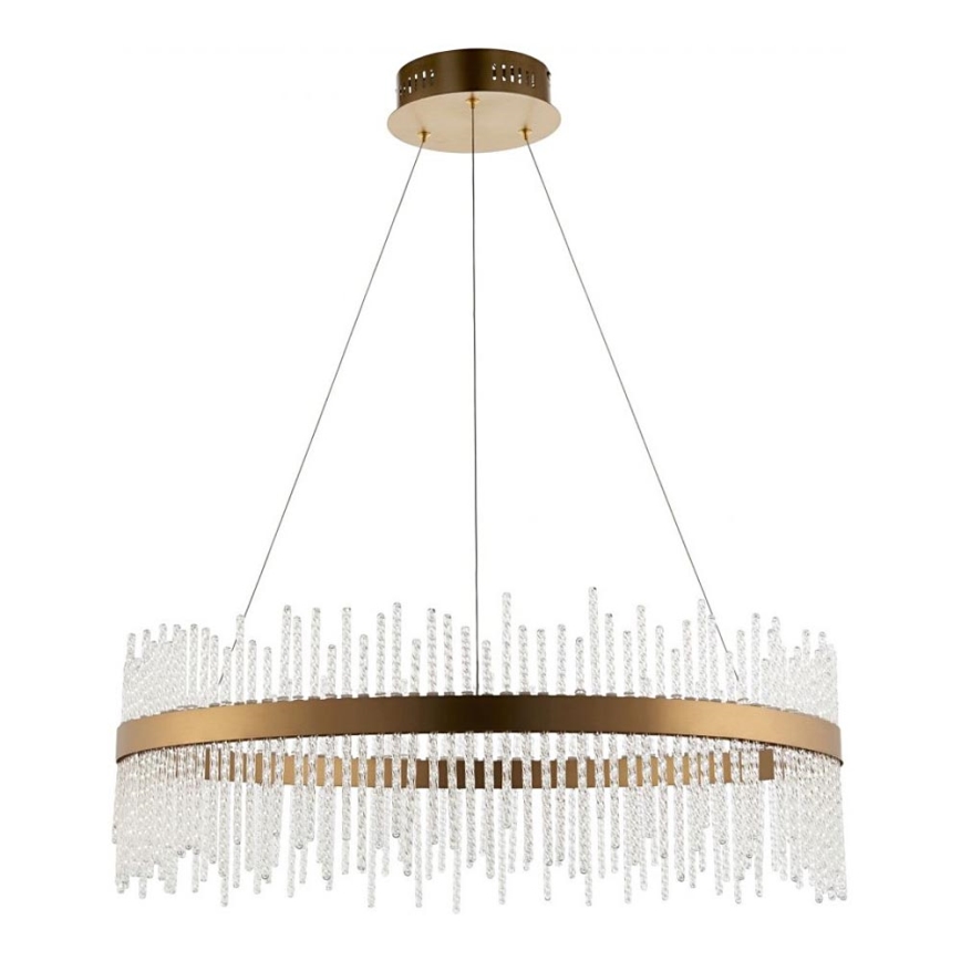 Endon 81908 - LED pendel dæmpbar ADRIEL LED/58W/230V 3000K diameter 70 cm guldfarvet/transparent