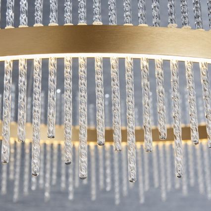 Endon 81908 - LED pendel dæmpbar ADRIEL LED/58W/230V 3000K diameter 70 cm guldfarvet/transparent