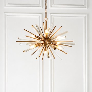 Endon 81936 - Kædeophængt lysekrone 6xE14/40W/230V, guld