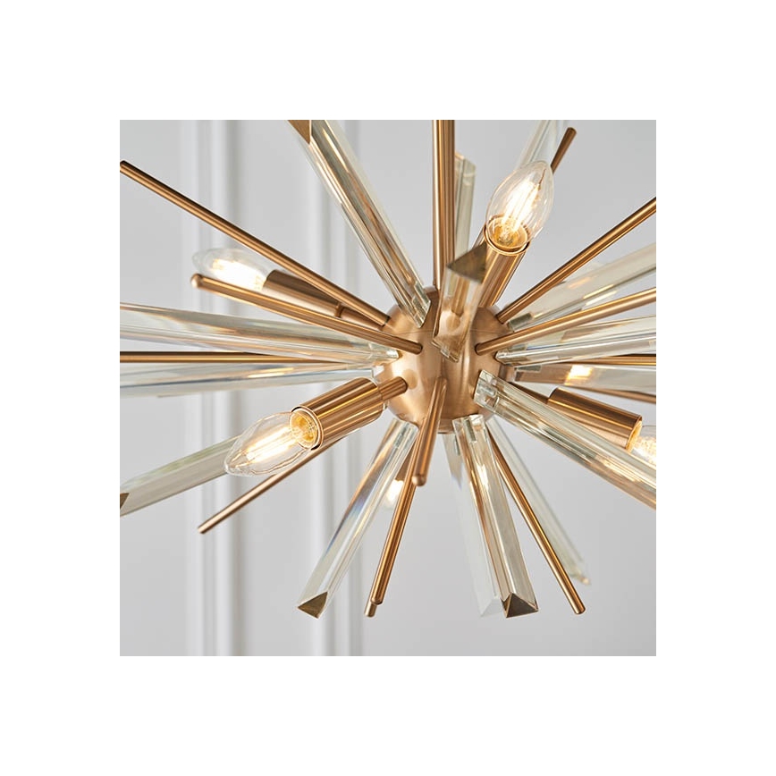 Endon 81936 - Kædeophængt lysekrone 6xE14/40W/230V, guld
