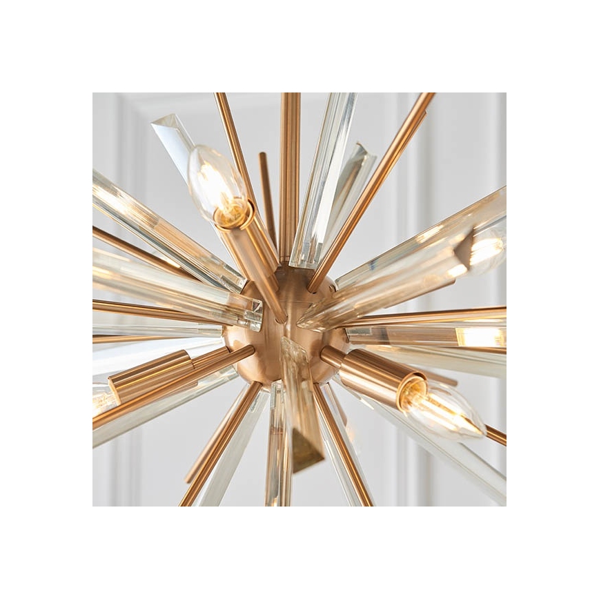 Endon 81936 - Kædeophængt lysekrone 6xE14/40W/230V, guld