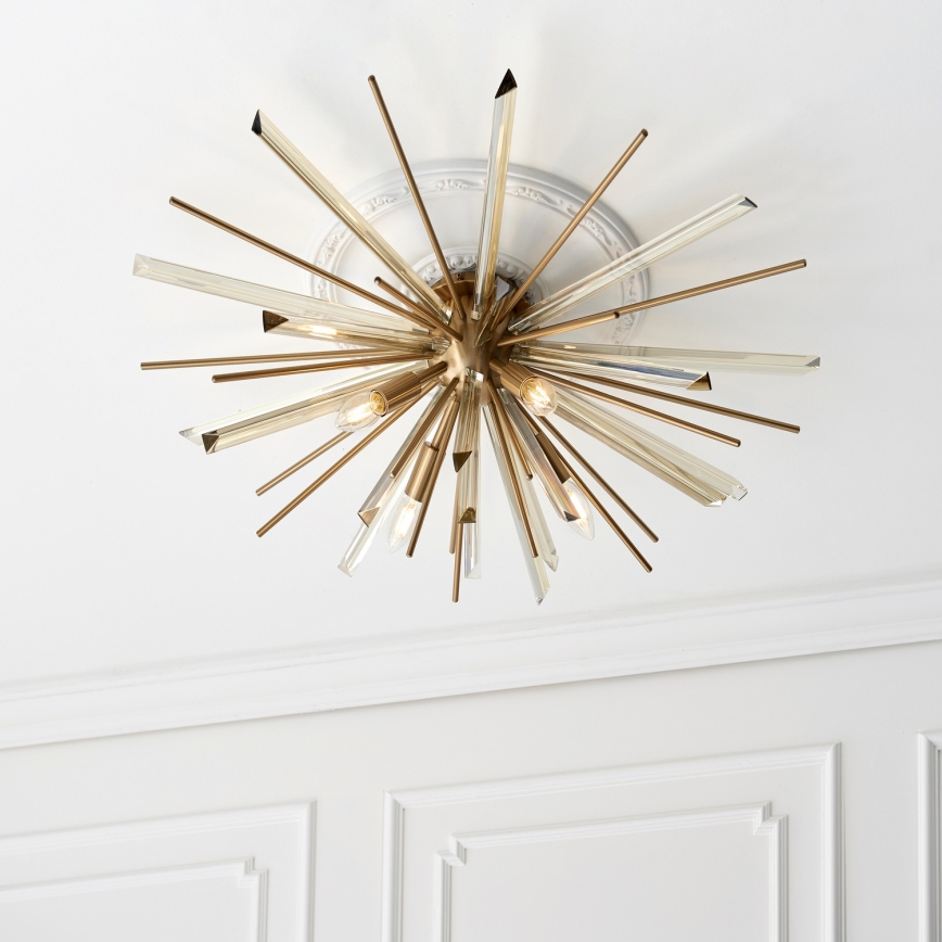 Endon 81937 - Loftlampe 4xE14/40W/230V Ø 80 cm guld