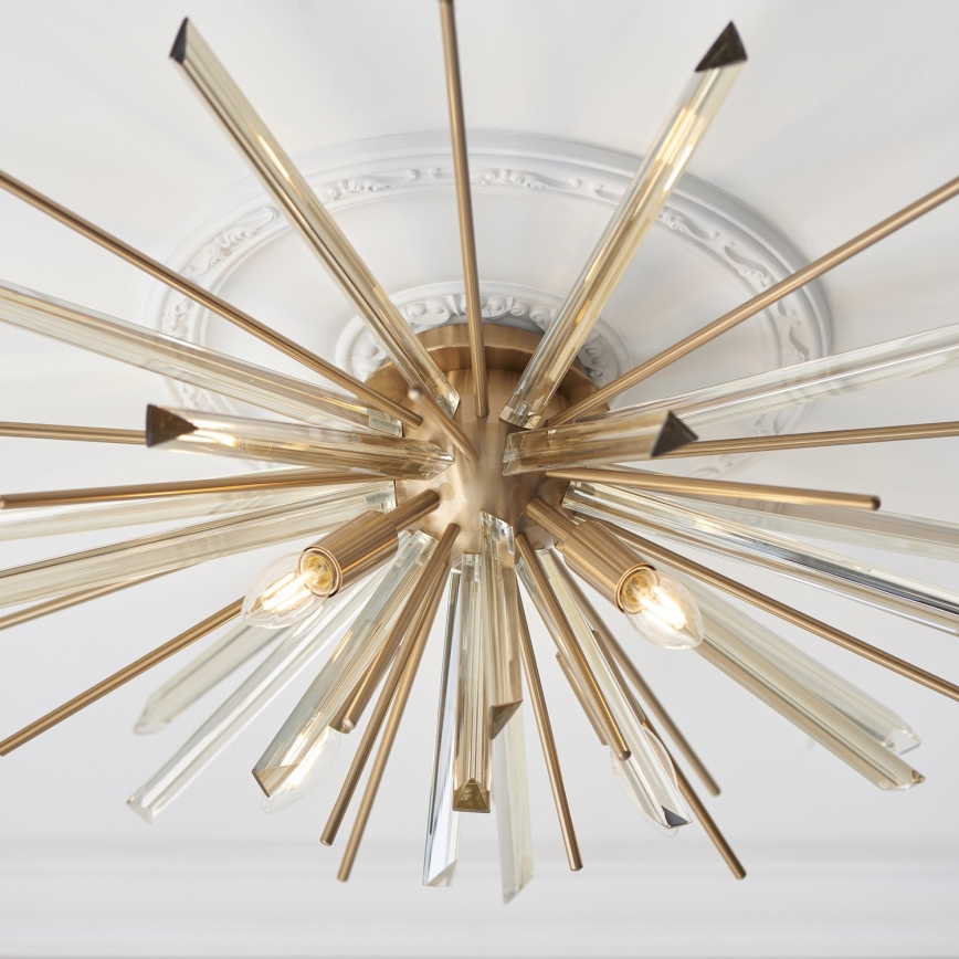 Endon 81937 - Loftlampe 4xE14/40W/230V Ø 80 cm guld