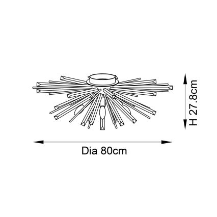 Endon 81937 - Loftlampe 4xE14/40W/230V Ø 80 cm guld