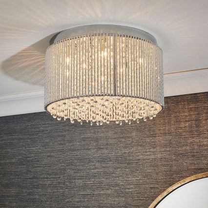 Endon 81980 - Loftlampe i krystal GALINA 10xG9/25W/230V mat krom