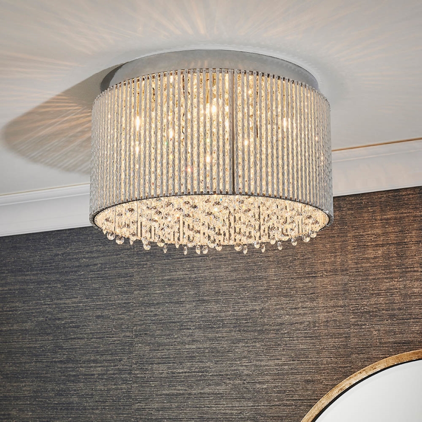 Endon 81980 - Loftlampe i krystal GALINA 10xG9/25W/230V mat krom